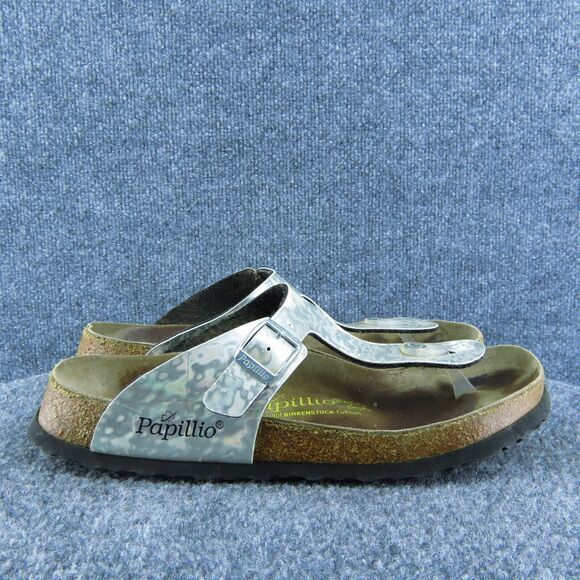 Papillio By Birkenstock Women Thong Sandal Shoes Silver Synthetic‎ Size 9 Medium - Picture 4 of 10